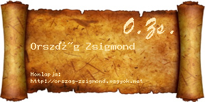 Ország Zsigmond névjegykártya